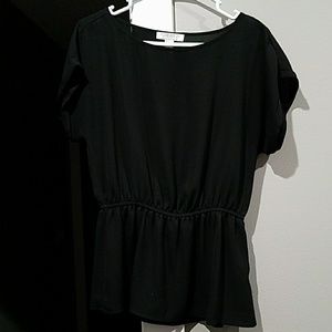 Forever 21 black peplum chiffon blouse